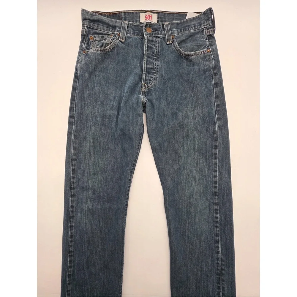 VTG 1990s Levis 501 Button Fly 30x32 Denim Blue Jeans Daek Wash